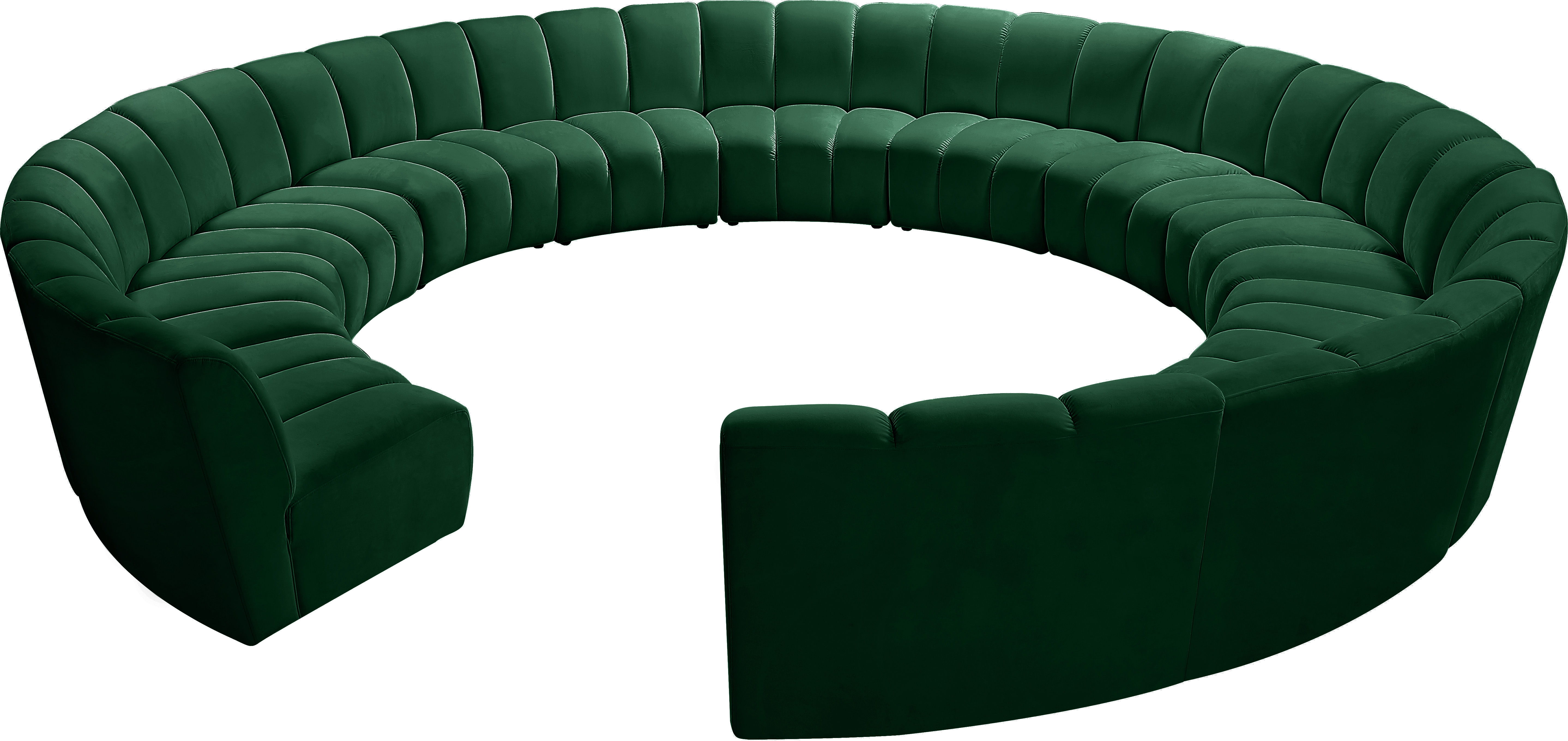 Infinity - 12 Piece Fabric Modular Sectional - Green