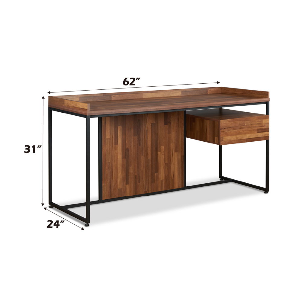 Sara - Writing Desk - Walnut & Sandy Black, light brown, view 5