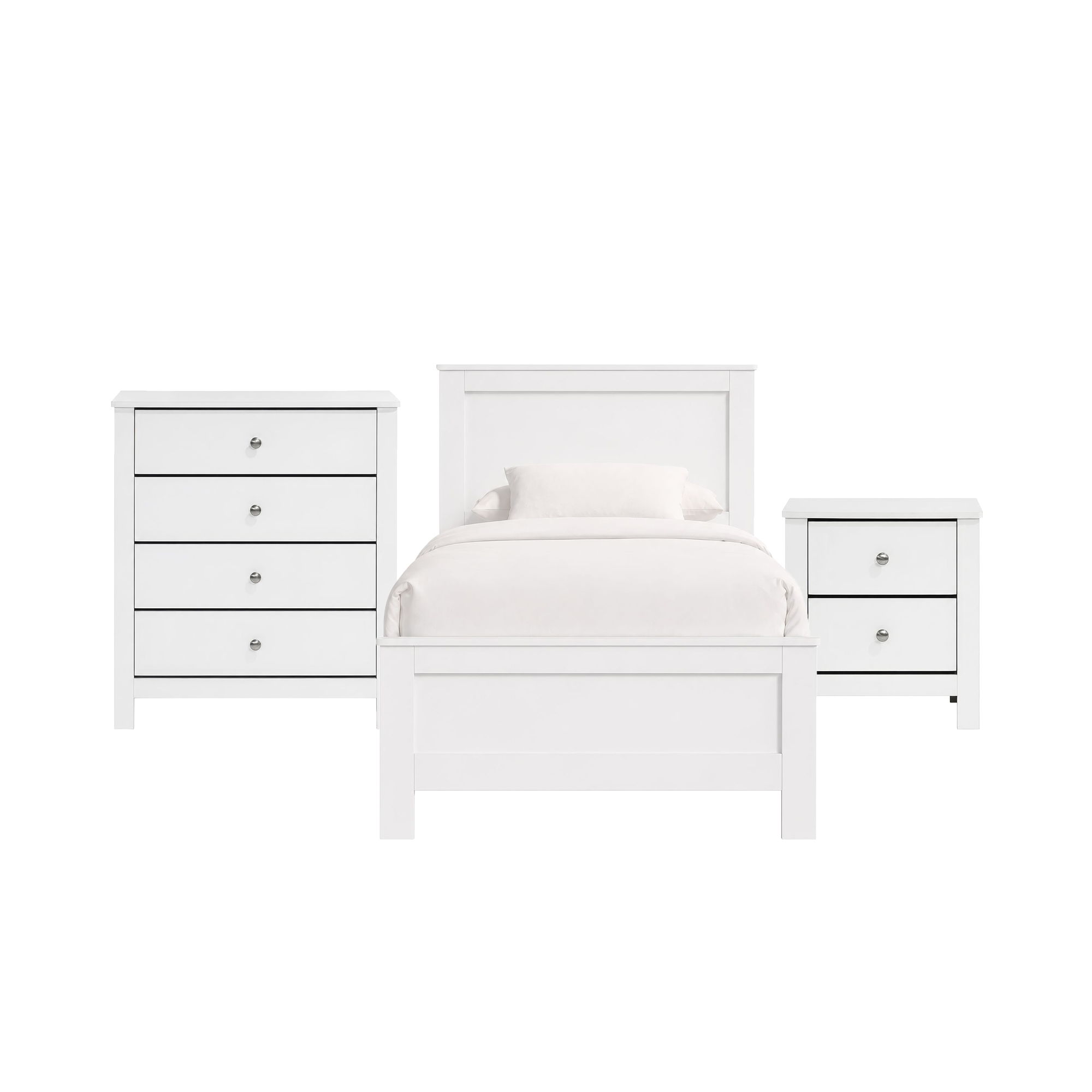 Sami - Youth Twin Panel 3 Piece Bedroom Set - White