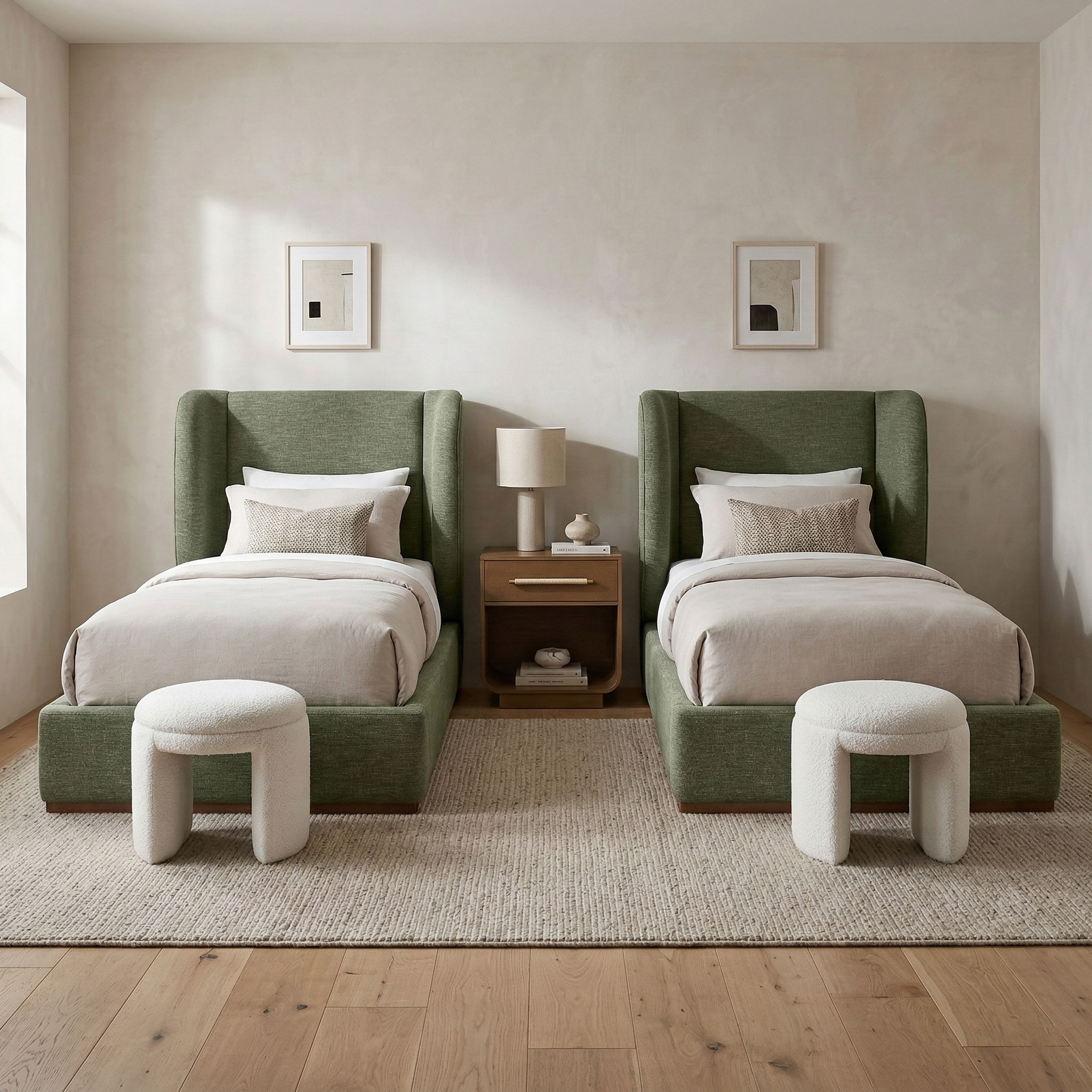 Aurin - Upholstered Twin Bed - Olive Green