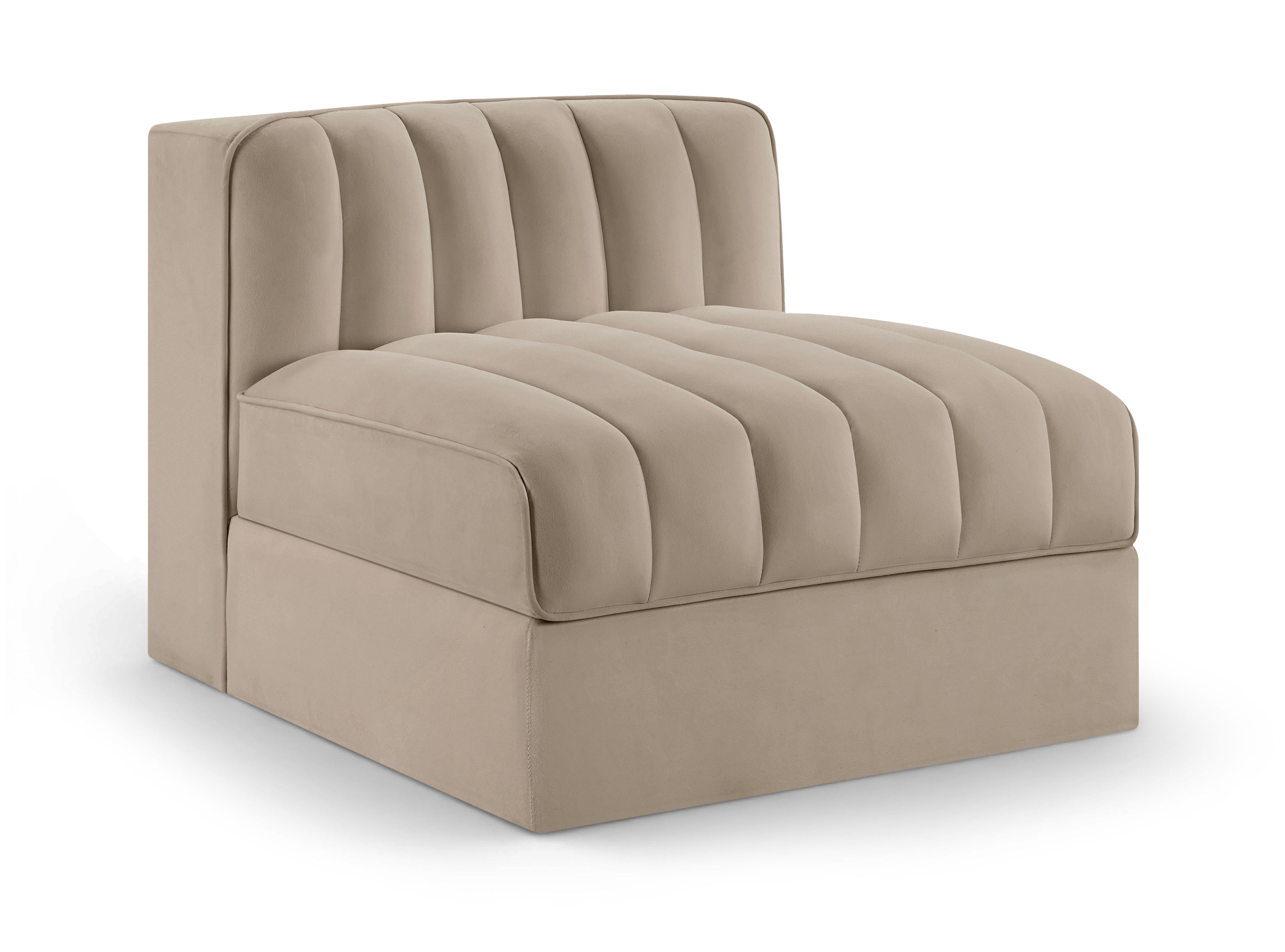 Velvet Performance Fabric Upholstered Modular Armless Chair