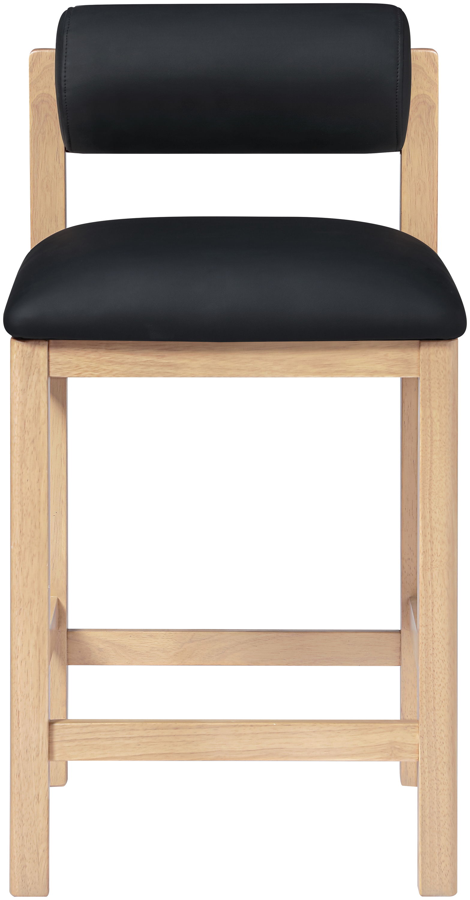 Roundhill - Vegan Leather Counter Stool - Black