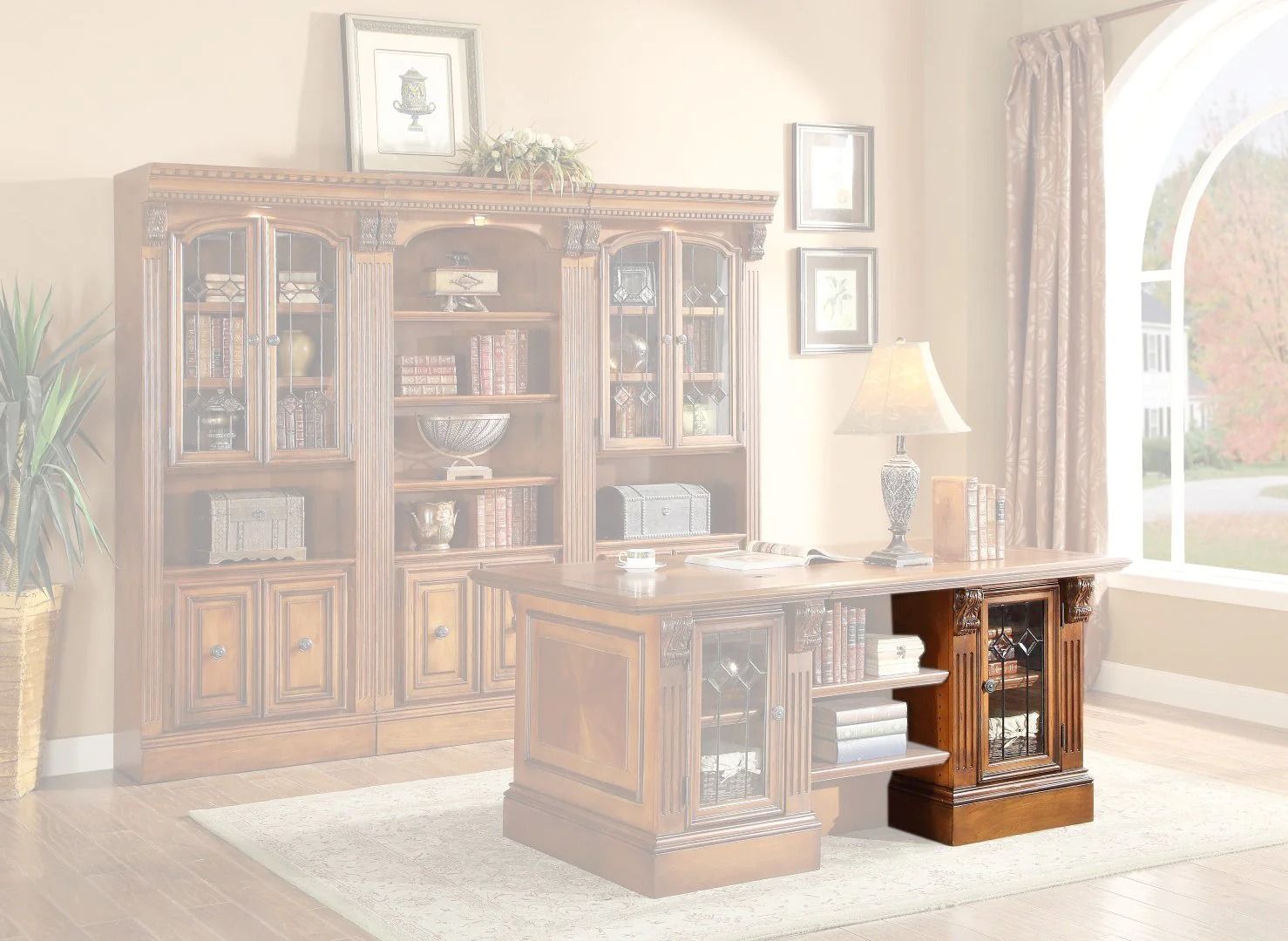 Parker House Huntington - Executive Left Desk Pedestal - Antique Vintage Pecan