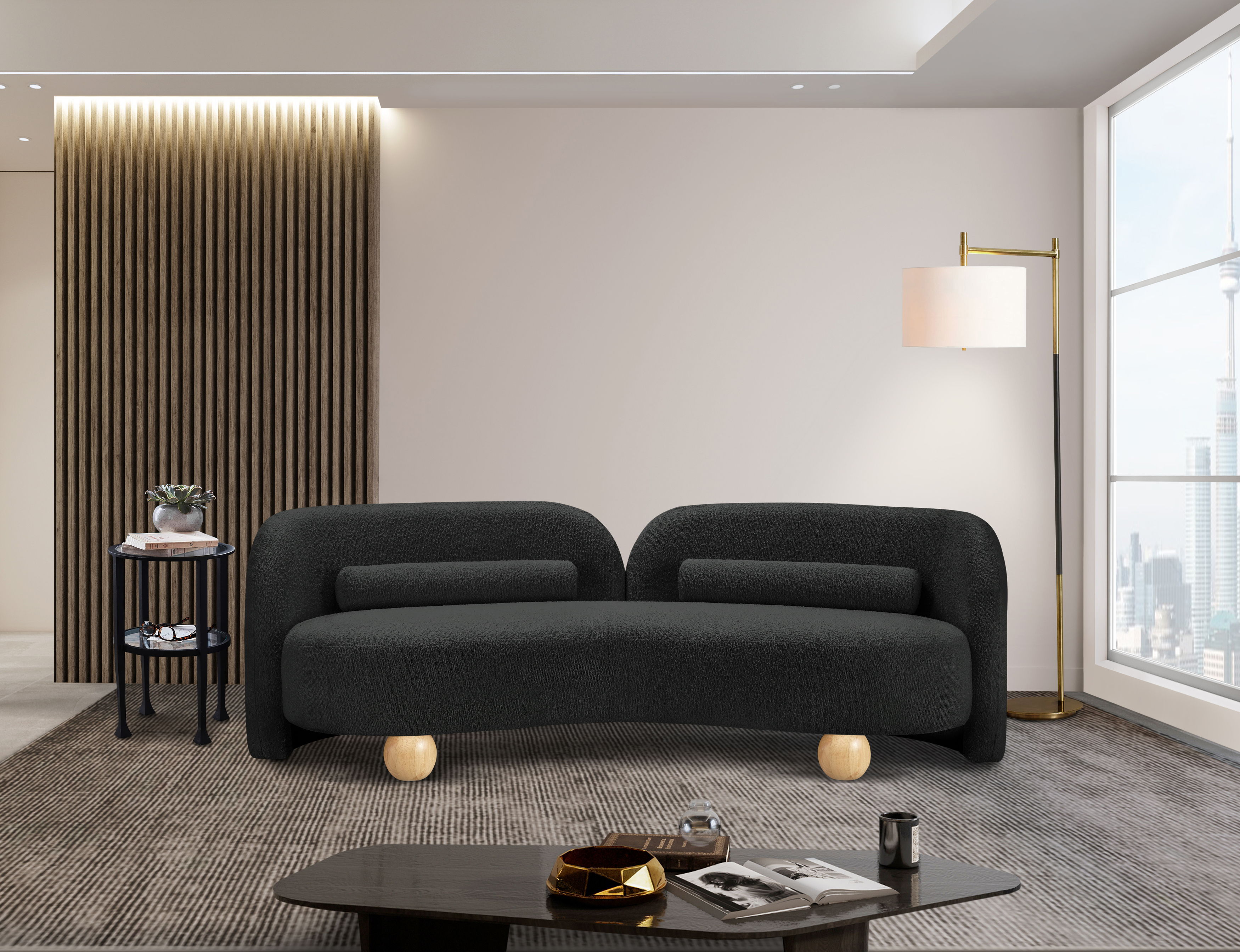 Daphne - Boucle Sofa - Black