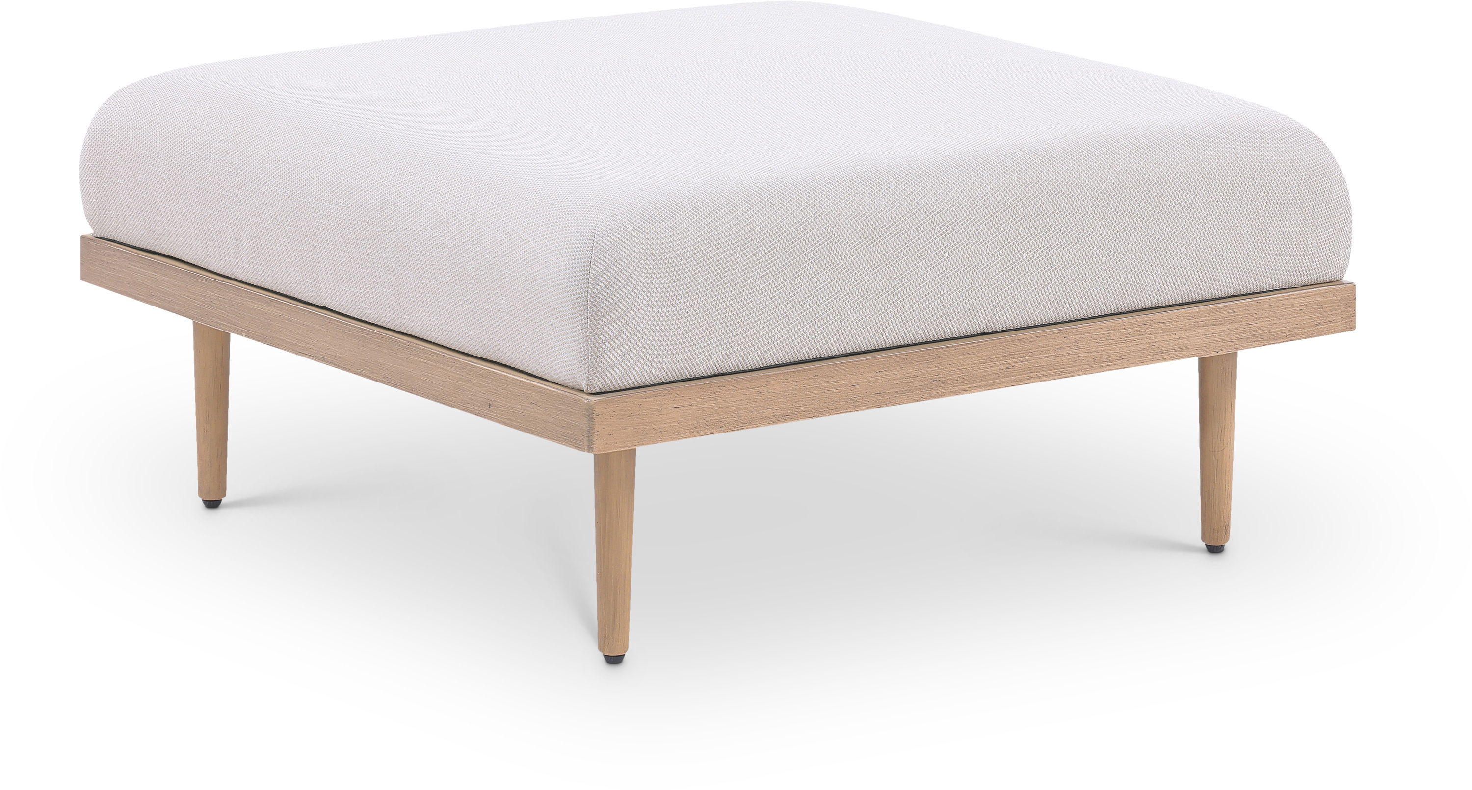 Resilient Water Resistant Fabric Upholstered Outdoor Patio Modular Ottoman