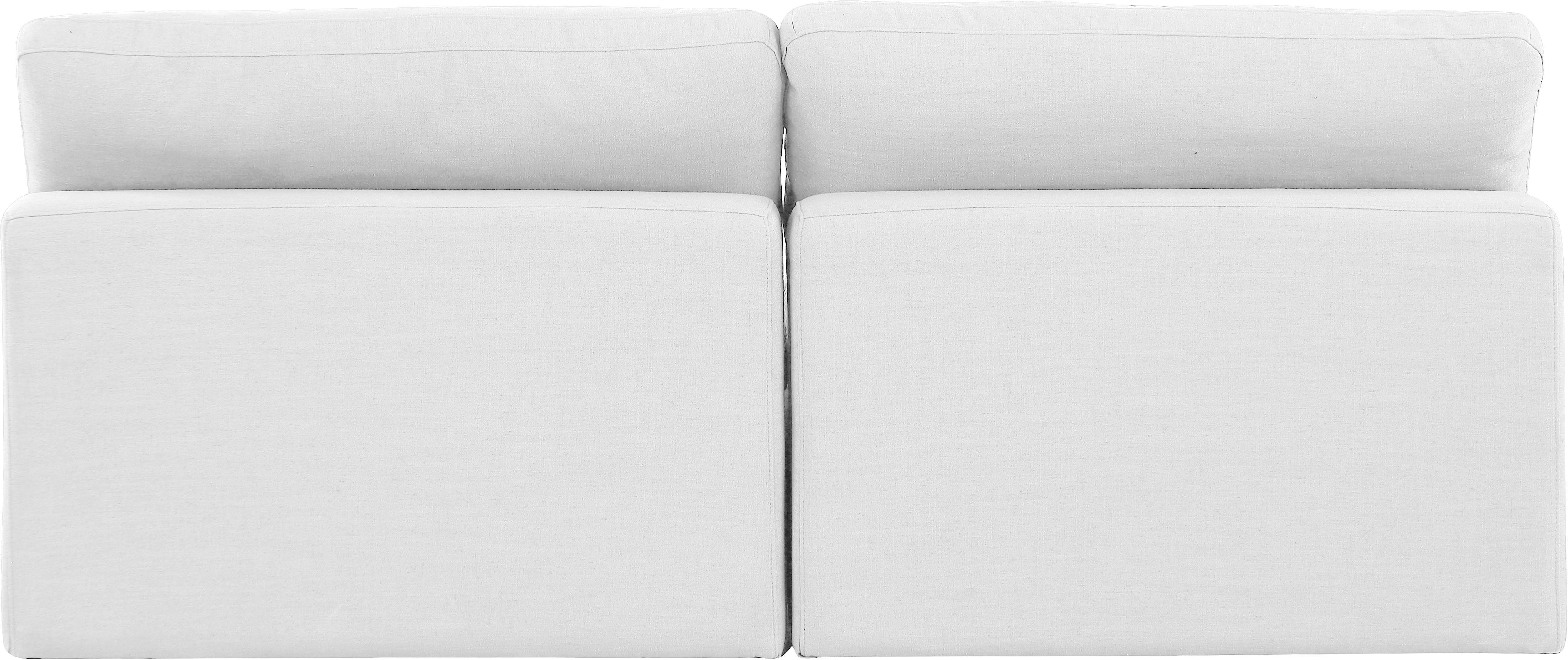 Comfy - Linen Modular Armless Sofa 2 Pieces - Off White
