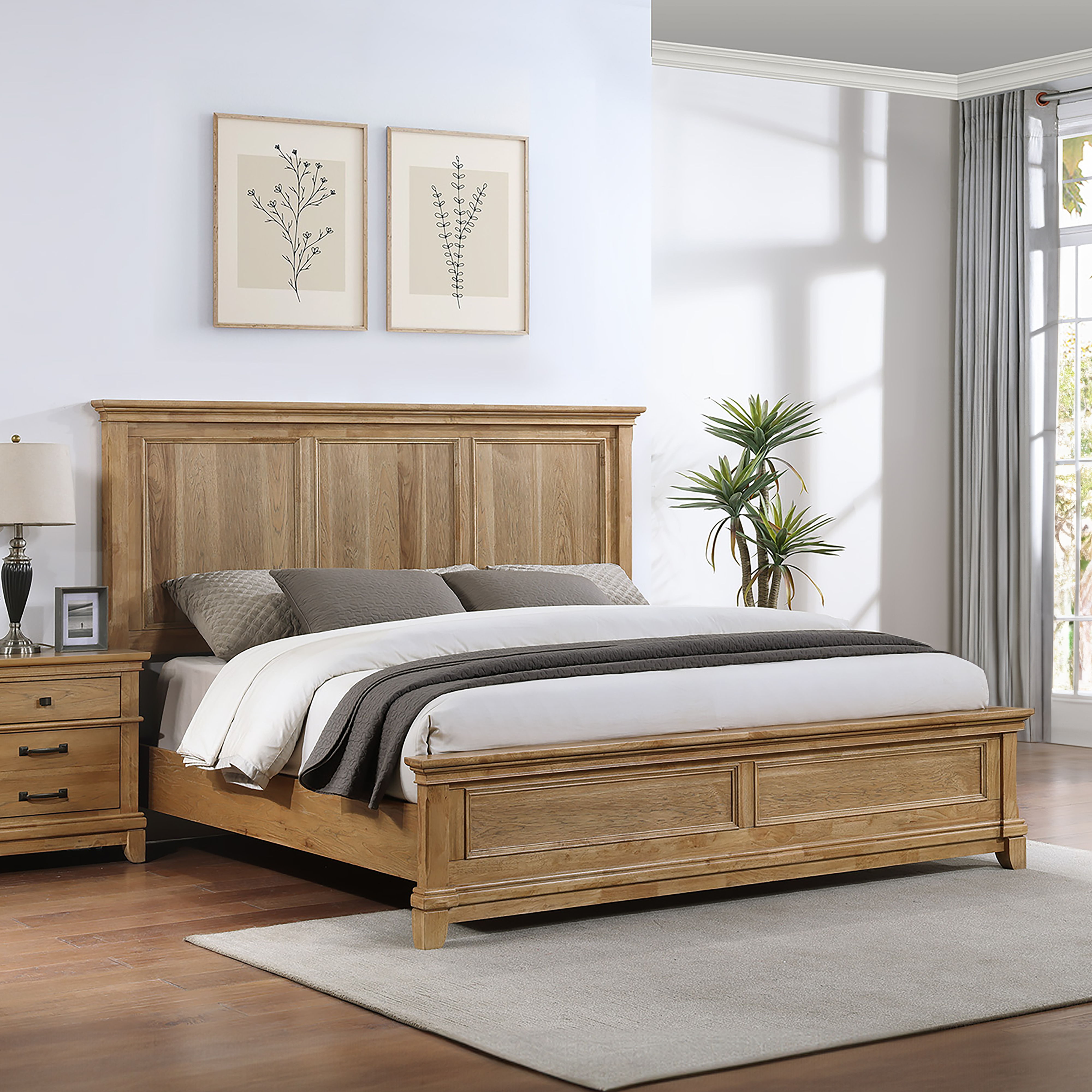 Sunstone - 5/0 Queen Bed - Light Brown, light brown