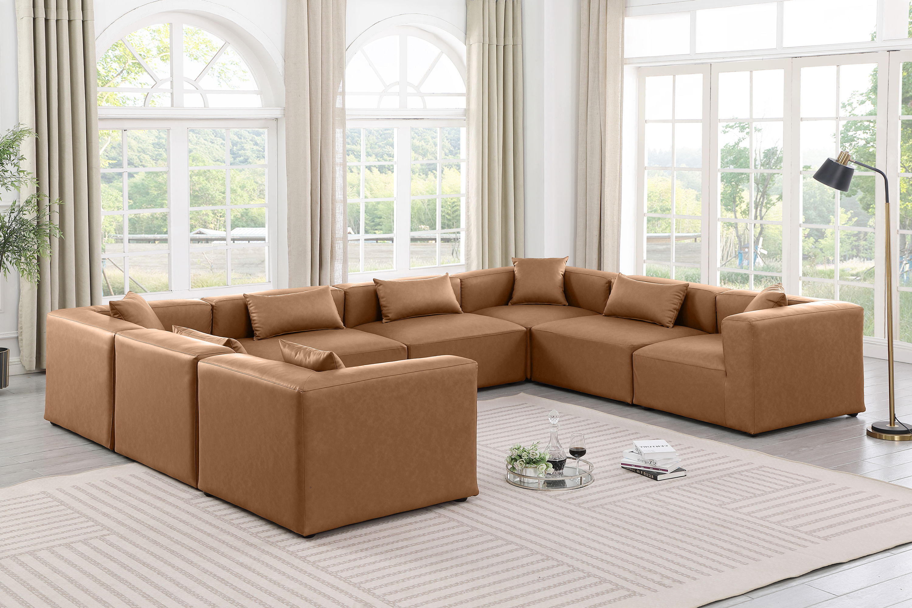 Cube - 8 Piece Modular Sectional - Brown