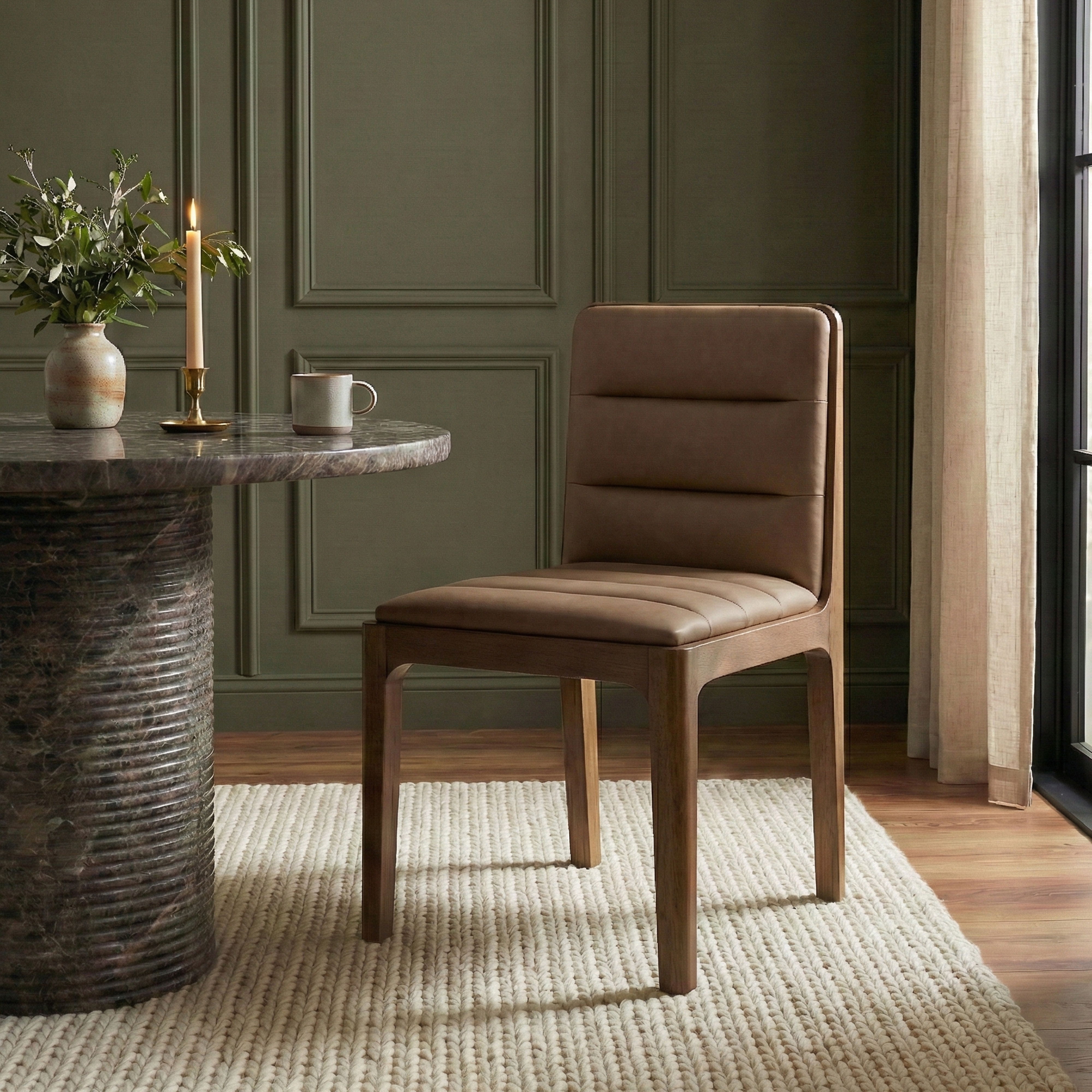 Ellis - Vegan Leather Upholstered Dining Chair (Set of 2) - Brown