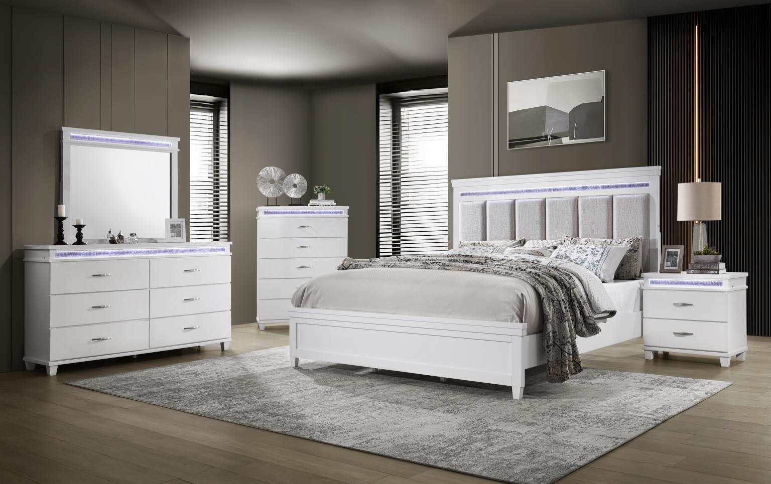 Queen · 5 Pc · Queen Bed Frame, Dresser, Mirror, Chest, Nightstand