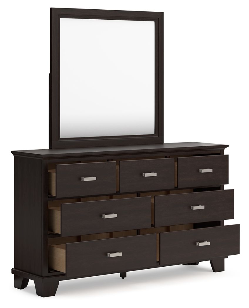 Ashley Furniture Covetown - Dresser And Mirror - Dark Brown - Image 4