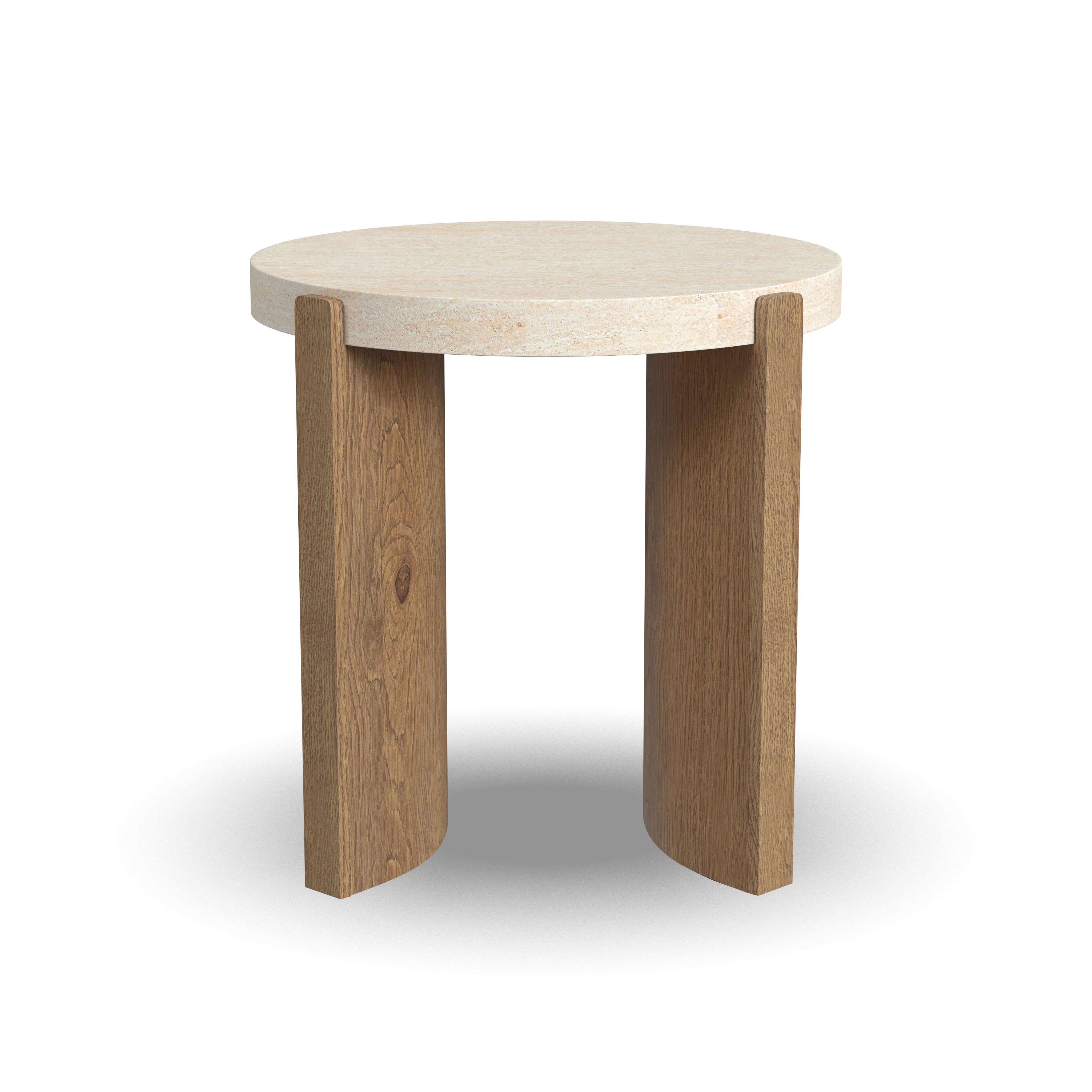 Eclipse - Round End Table - Light Brown / Beige, light brown, view 2