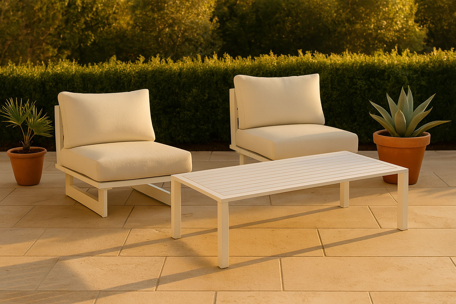 Maldives - 47" Patio Coffee Table - White