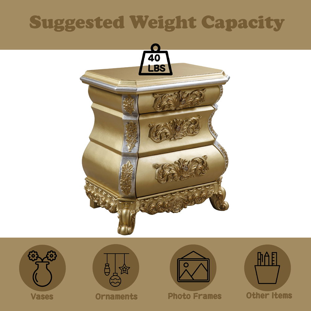 Seville - Nightstand - Gold, gold, view 5