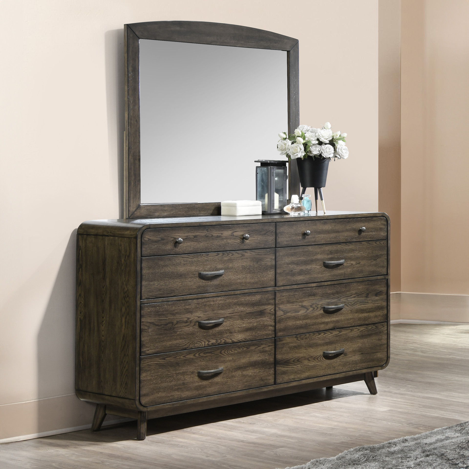 Rex - Mirror - Walnut, dark brown, view 8