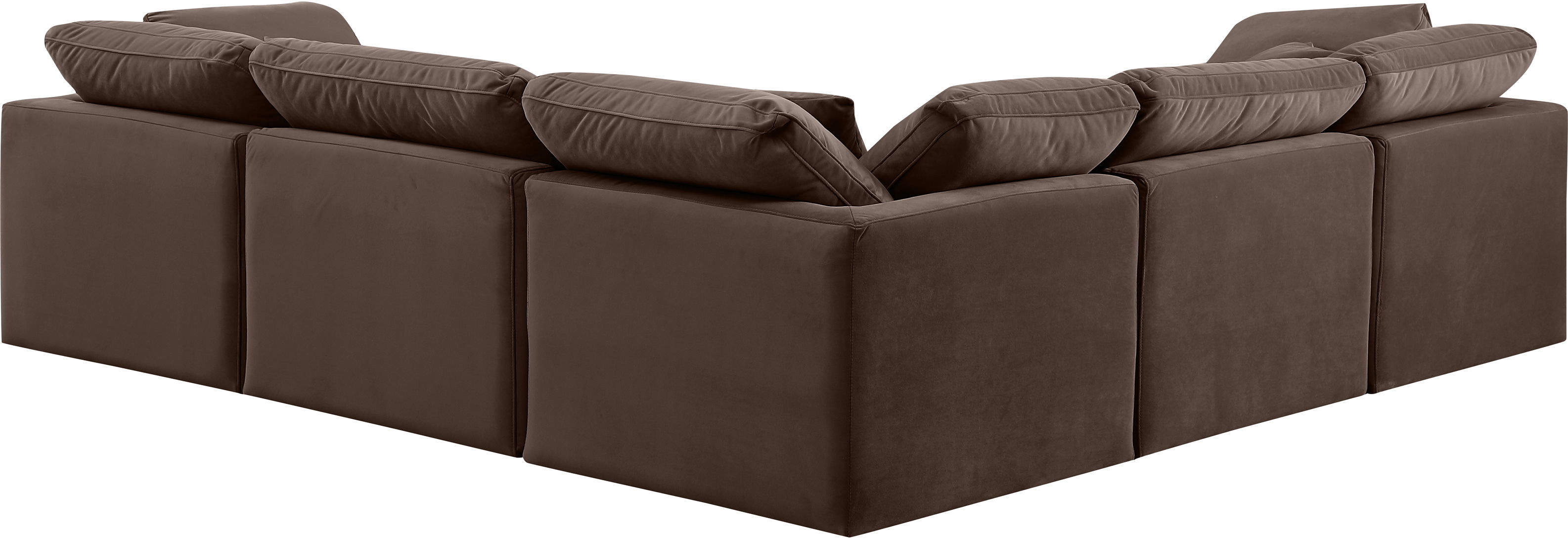 Indulge - Velvet 5 Piece Modular Corner Sectional - Brown