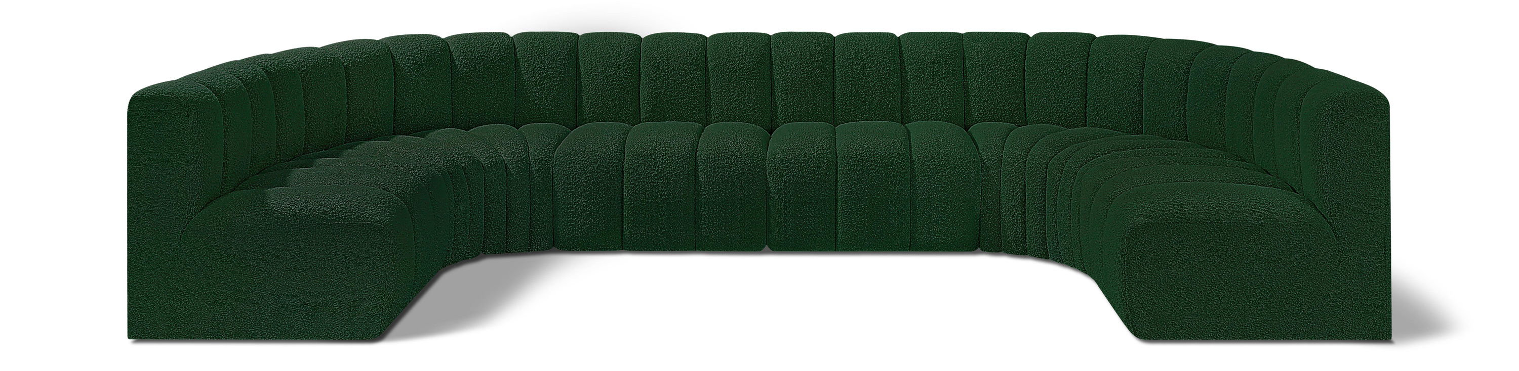 Arc - Boucle Fabric 8 Piece Modular Sofa - Green