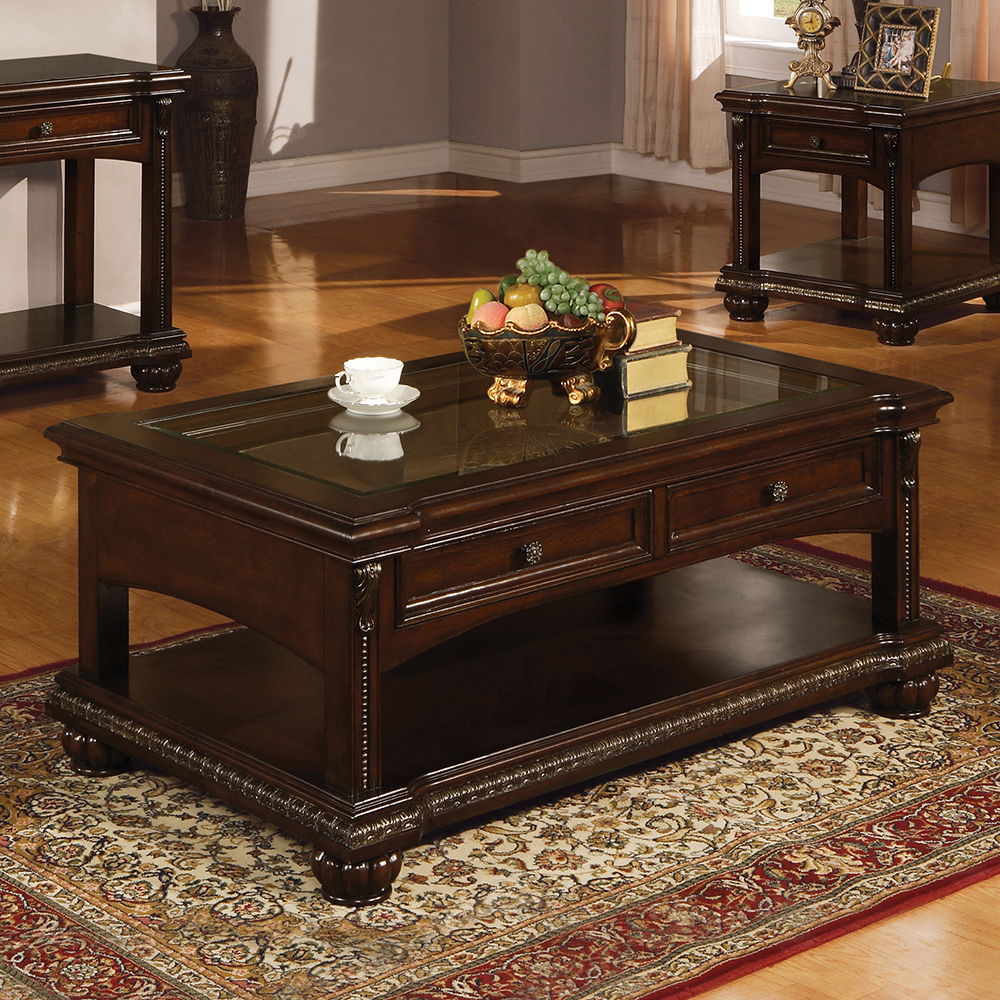Anondale - Coffee Table - Cherry, dark brown