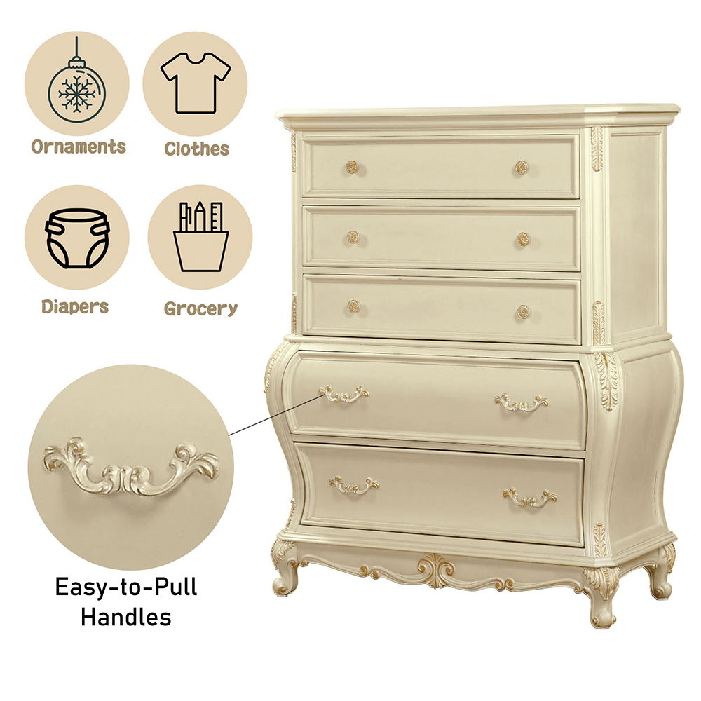 Chantelle - Chest - Pearl White Finish, white, view 3