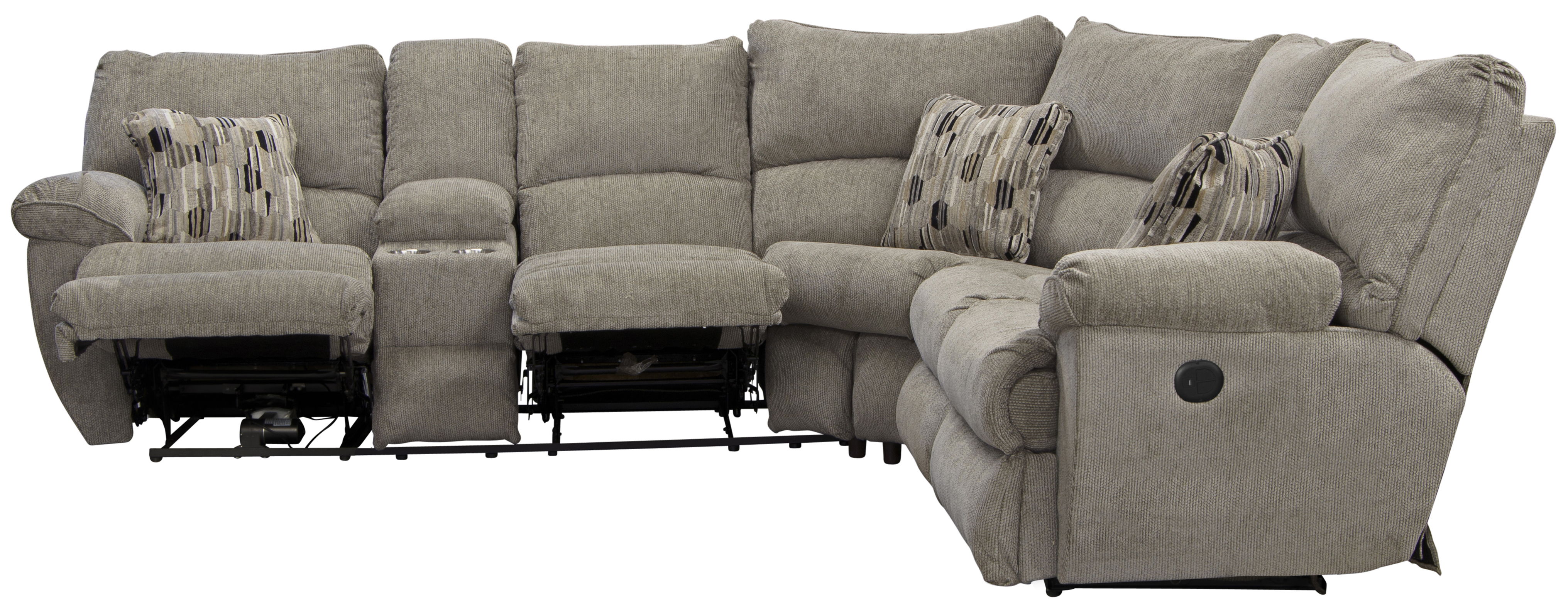 Elliott - 2 Piece Power Reclining Sectional With Console - Pewter