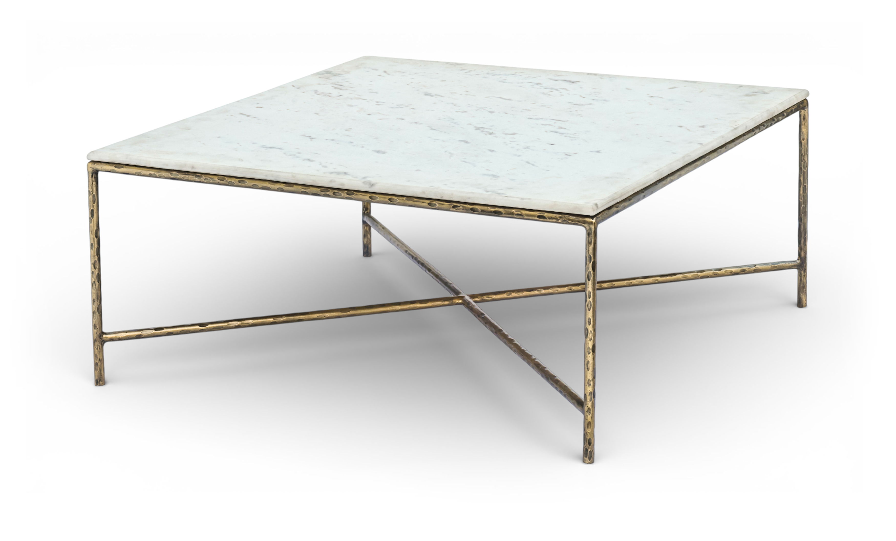 Valen - Marble And Iron Coffee Table - White