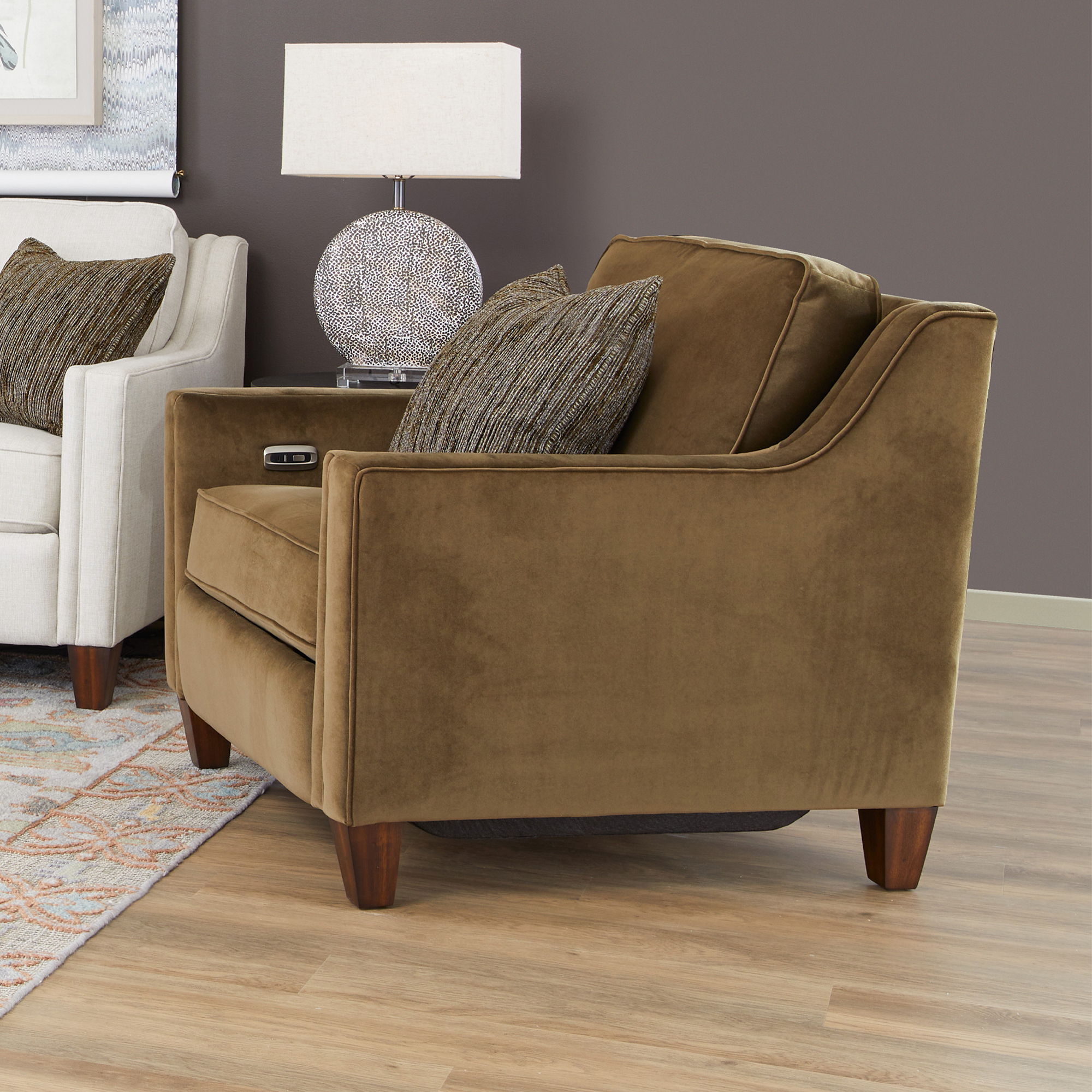 Finley - Fabric Power Incliner, dark brown