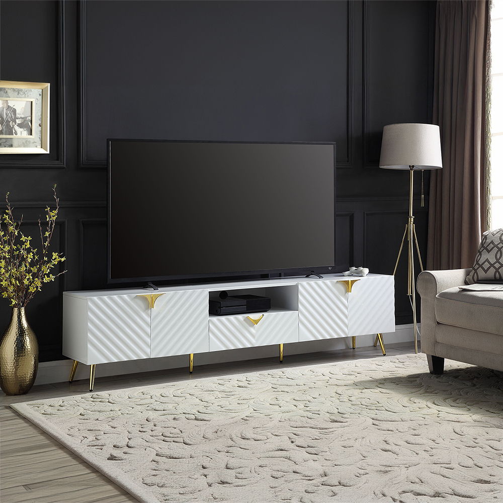 Gaines - TV Stand - White High Gloss, white, view 3