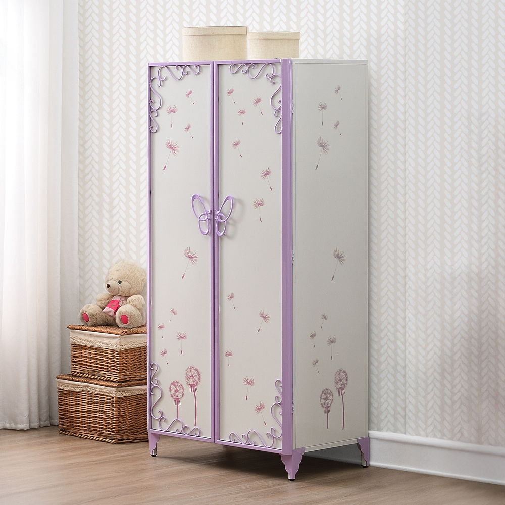 Priya II - Wardrobe - White & Light Synthetic Leather Rple, white