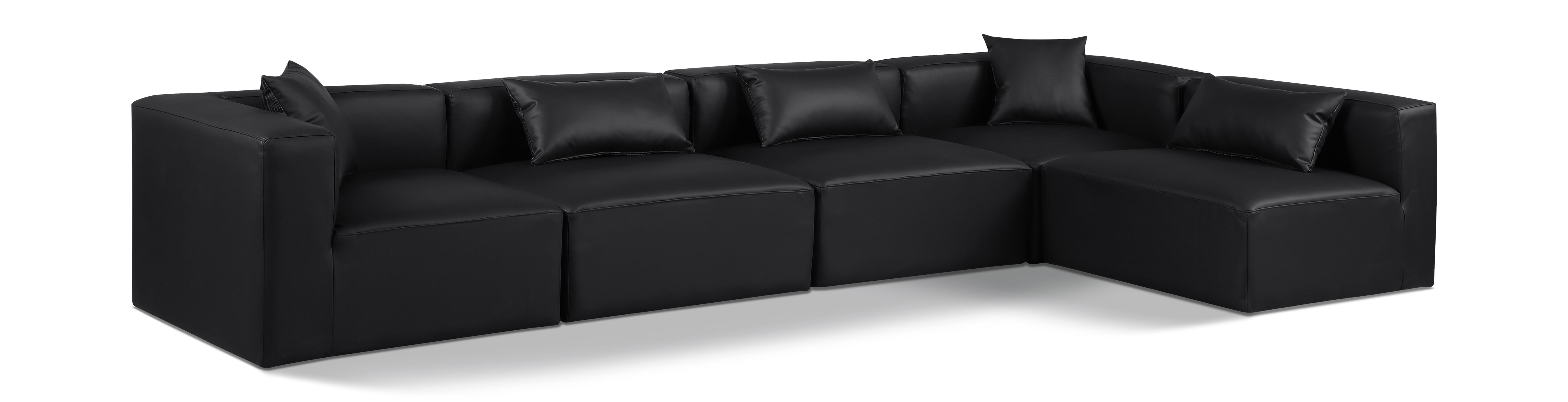Cube - 5 Piece Modular Sectional - Black