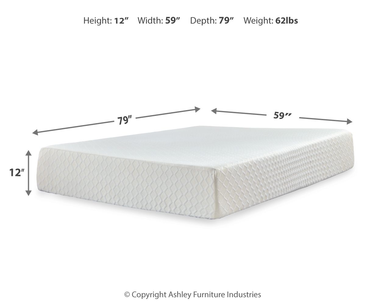 Ashley Furniture Chime 12 Inch Memory Foam - Queen Mattress - 12-inch - White - Image 14