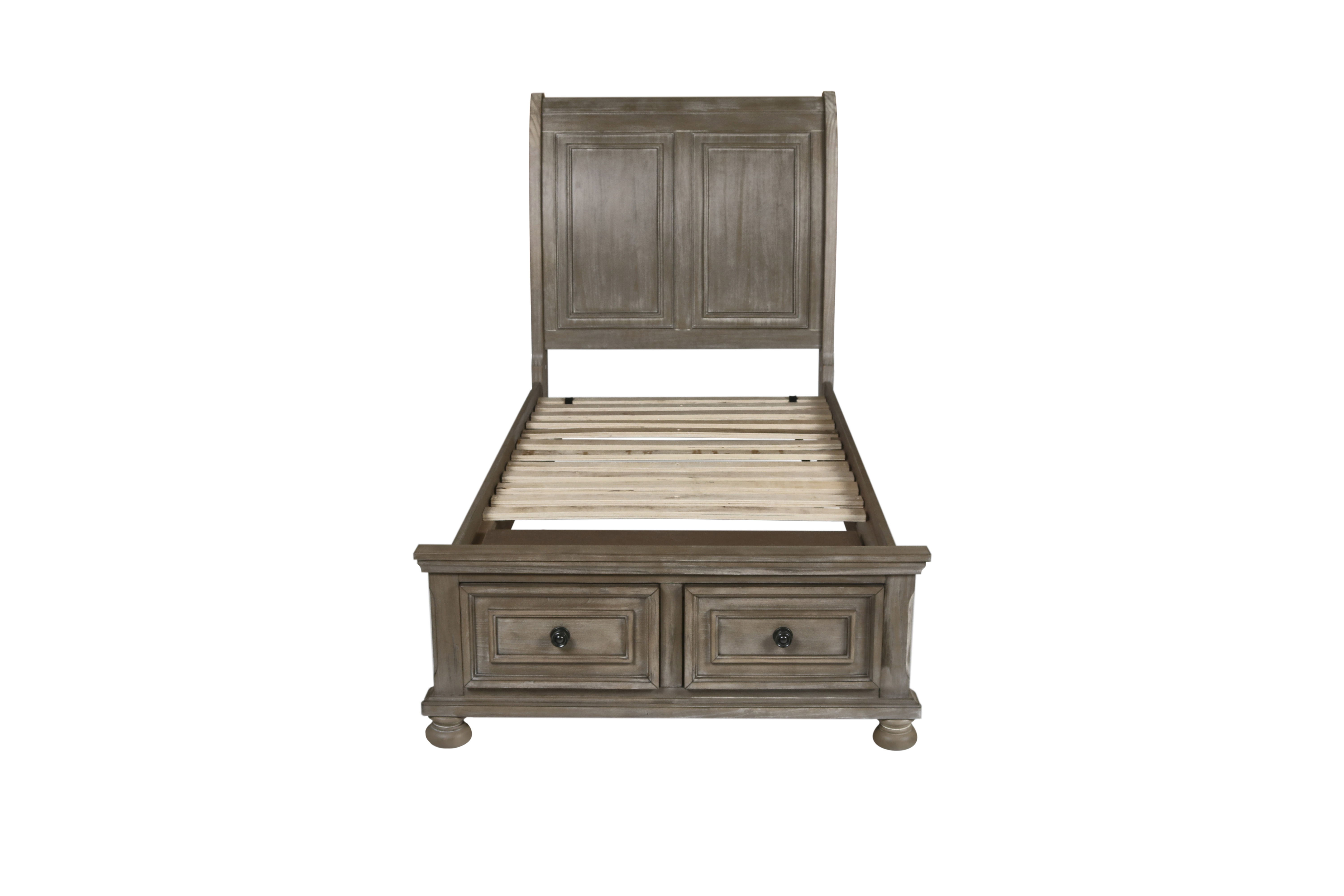 Allegra - 3/3 Twin Bed - Pewter