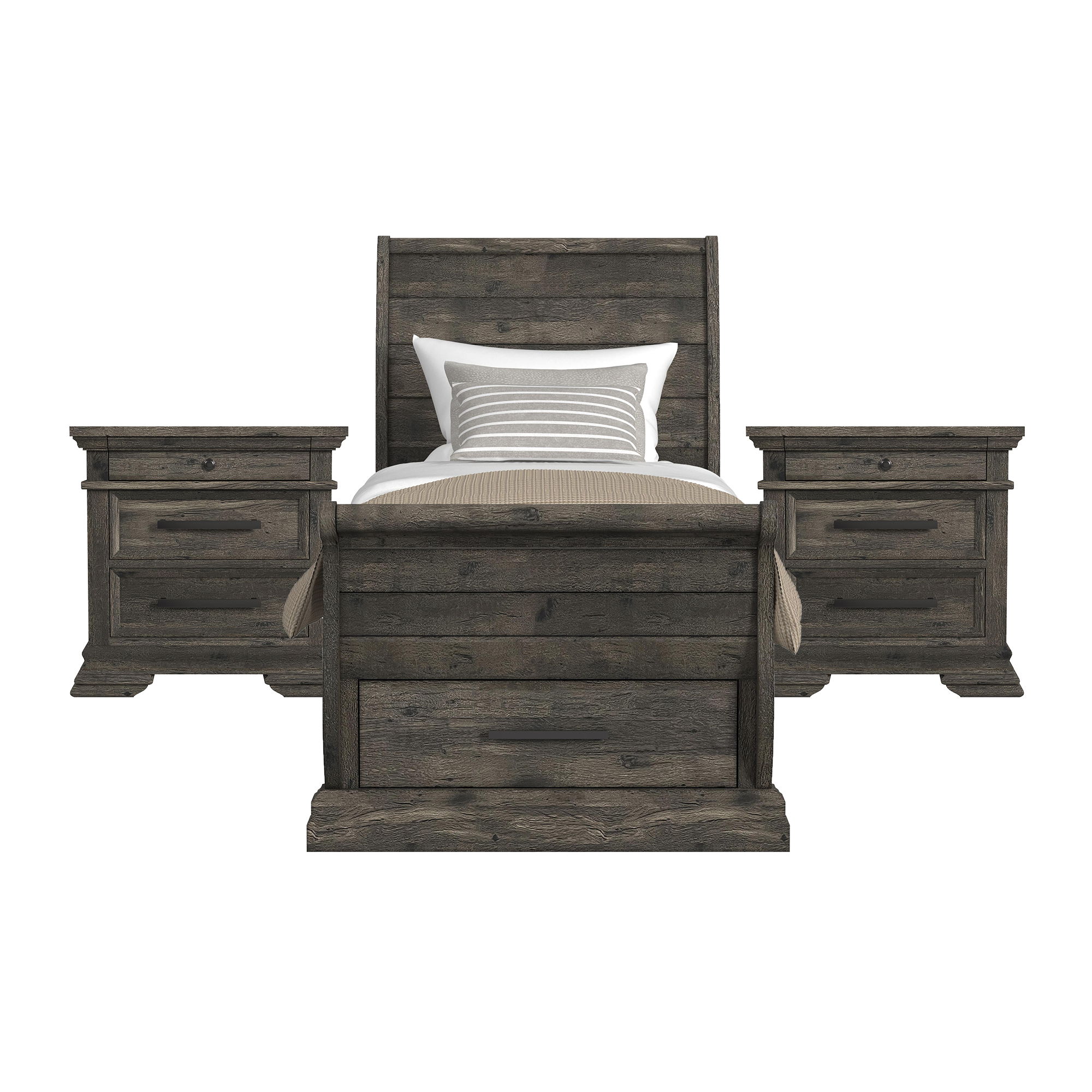 Twin · 3 Pc · Bedroom Set With 2 Nightstands