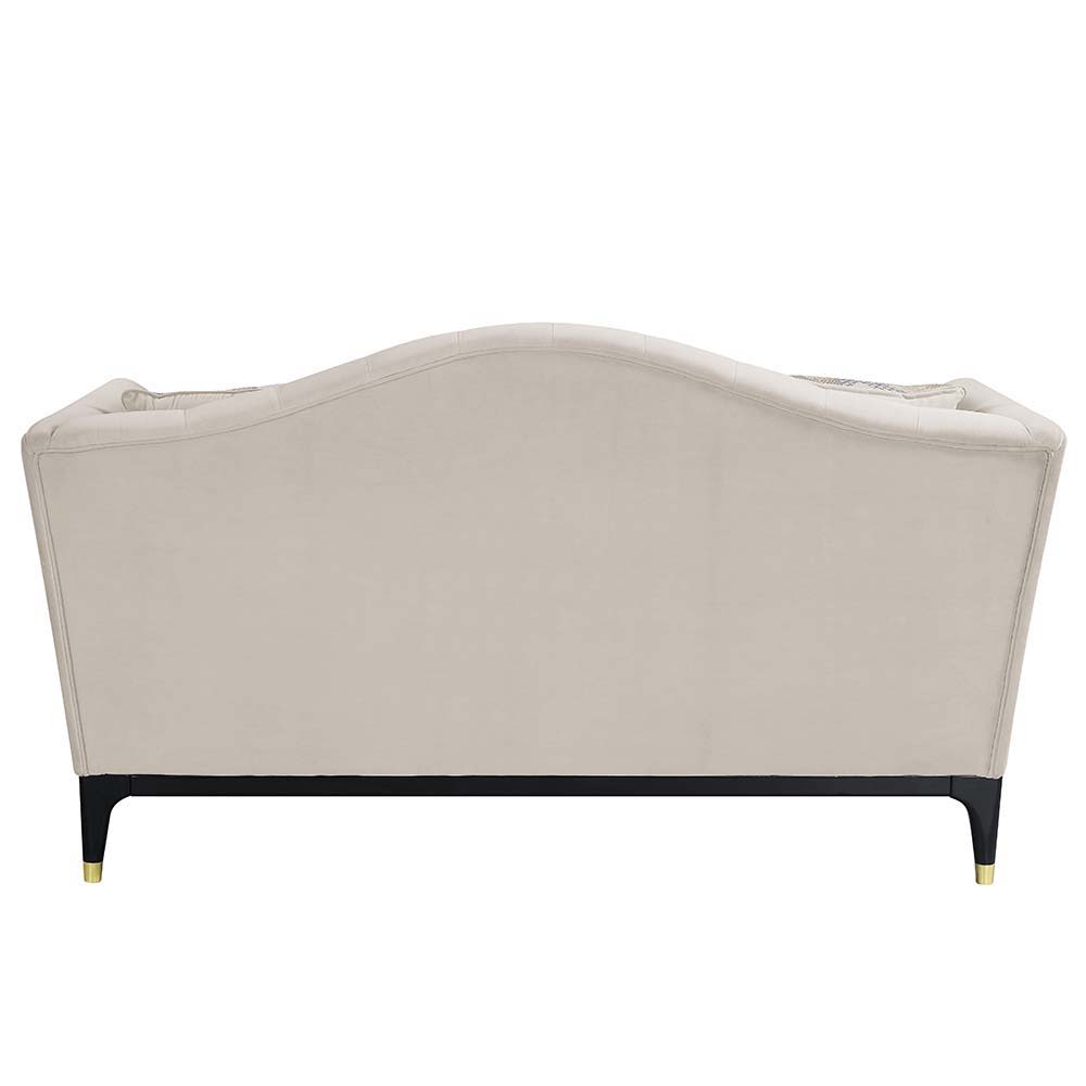 Tayden - Loveseat With 4 Pillows - Beige Velvet, beige, view 6