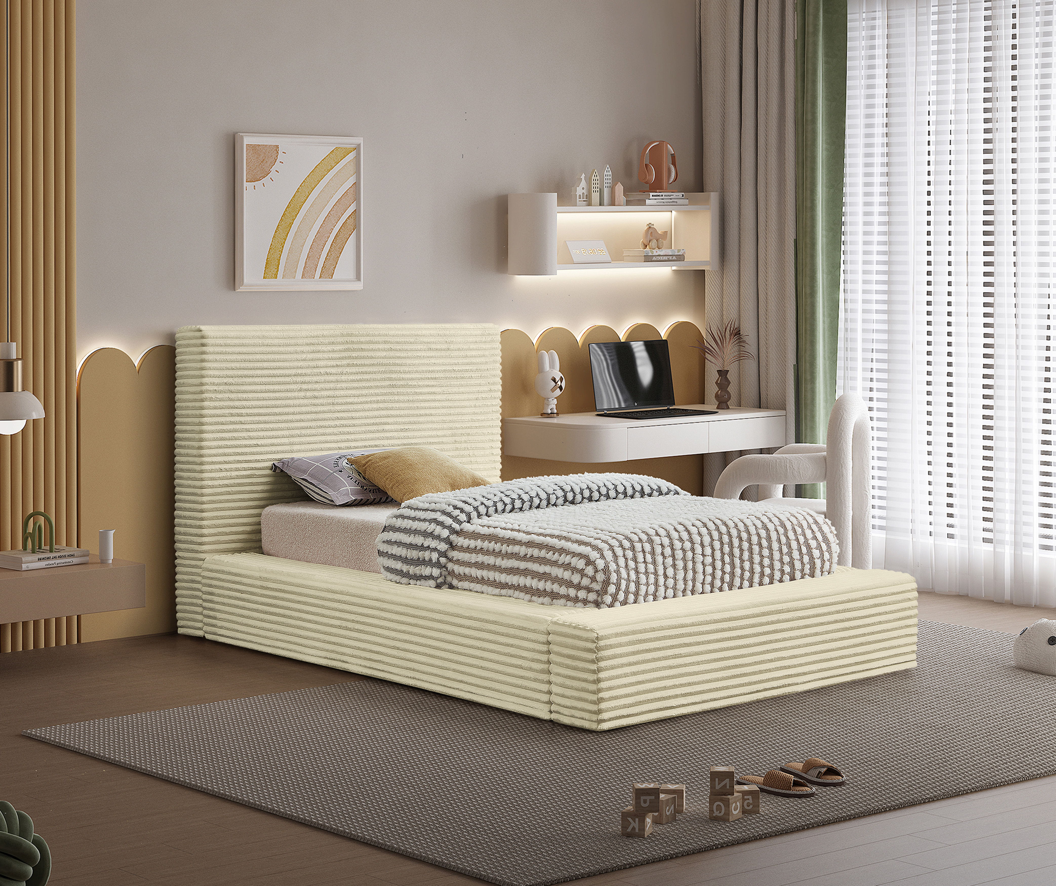 Dexter - Twin Bed - Cream