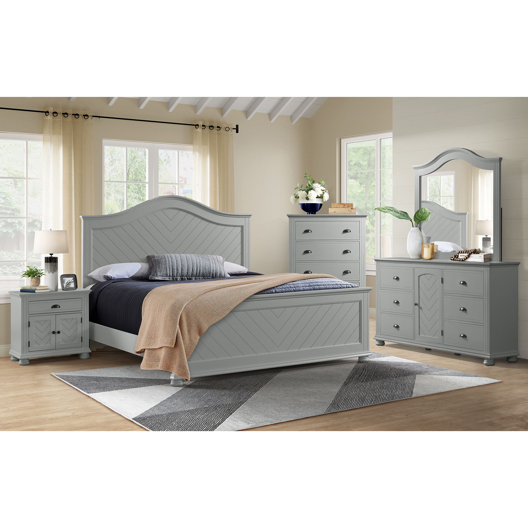 Kona - Dresser And Mirror Set - Gray