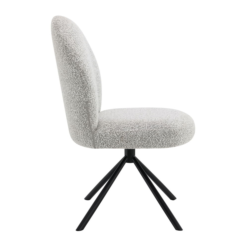 Lawton - Side Chair With Swivel (Set of 2) - Gray Boucle & Black, light gray, view 8