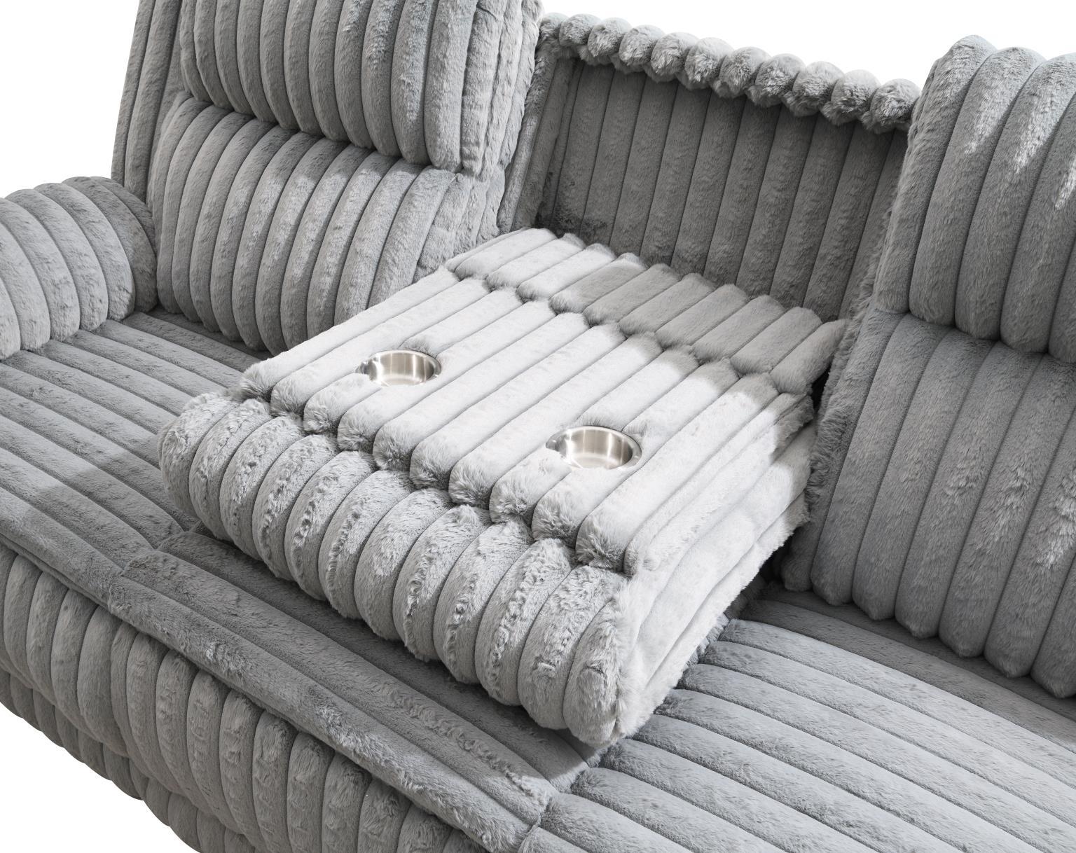 U113 - 2 Piece Living Room Set (Reclining Sofa And Reclining Loveseat) - Gray