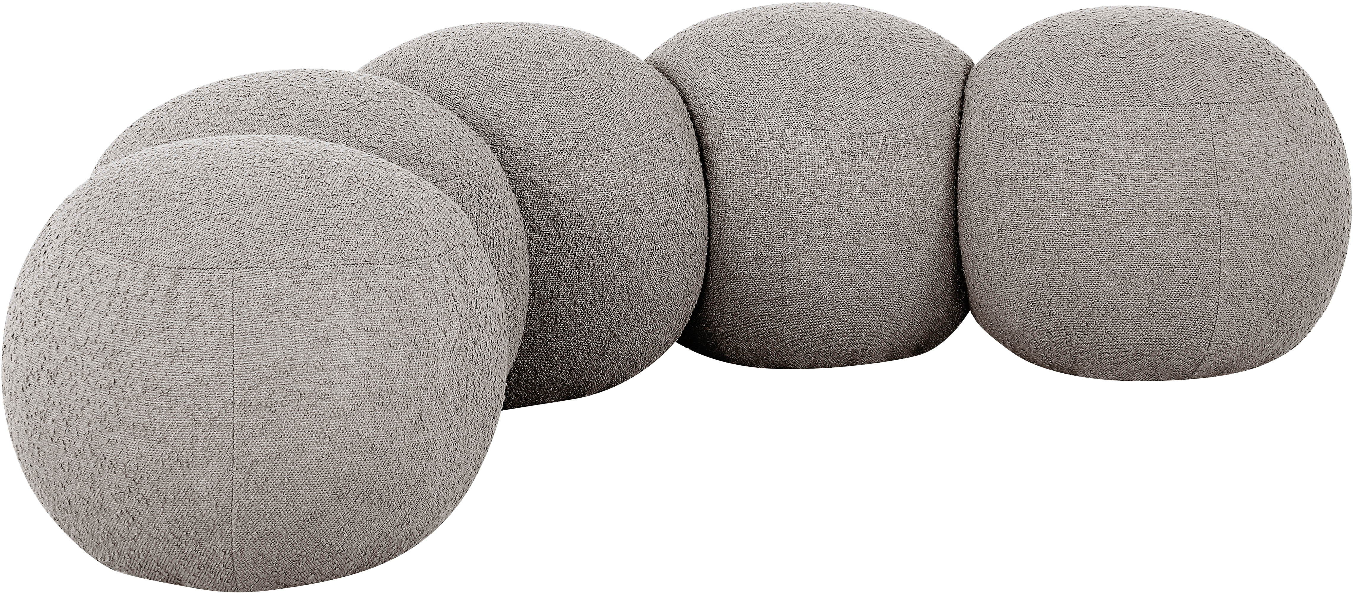 Apollo - 74.5" Boucle Fabric Bench - Taupe