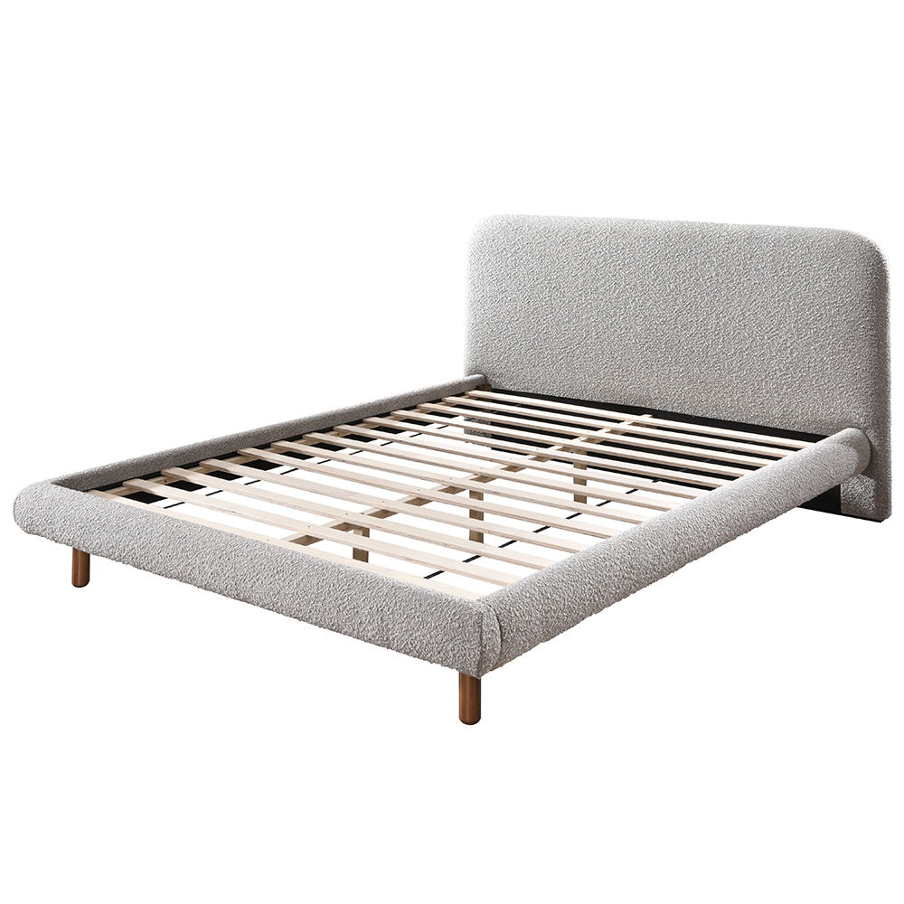 Cleo - Queen Bed - Gray Boucle, gray, view 2