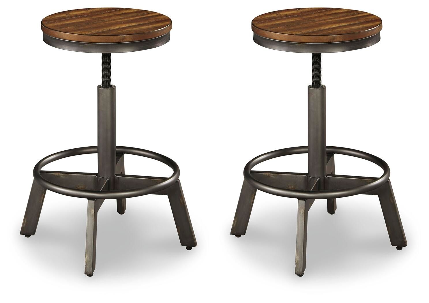 Torjin - Swivel Stool (Set of 2) - Dark Brown, dark brown