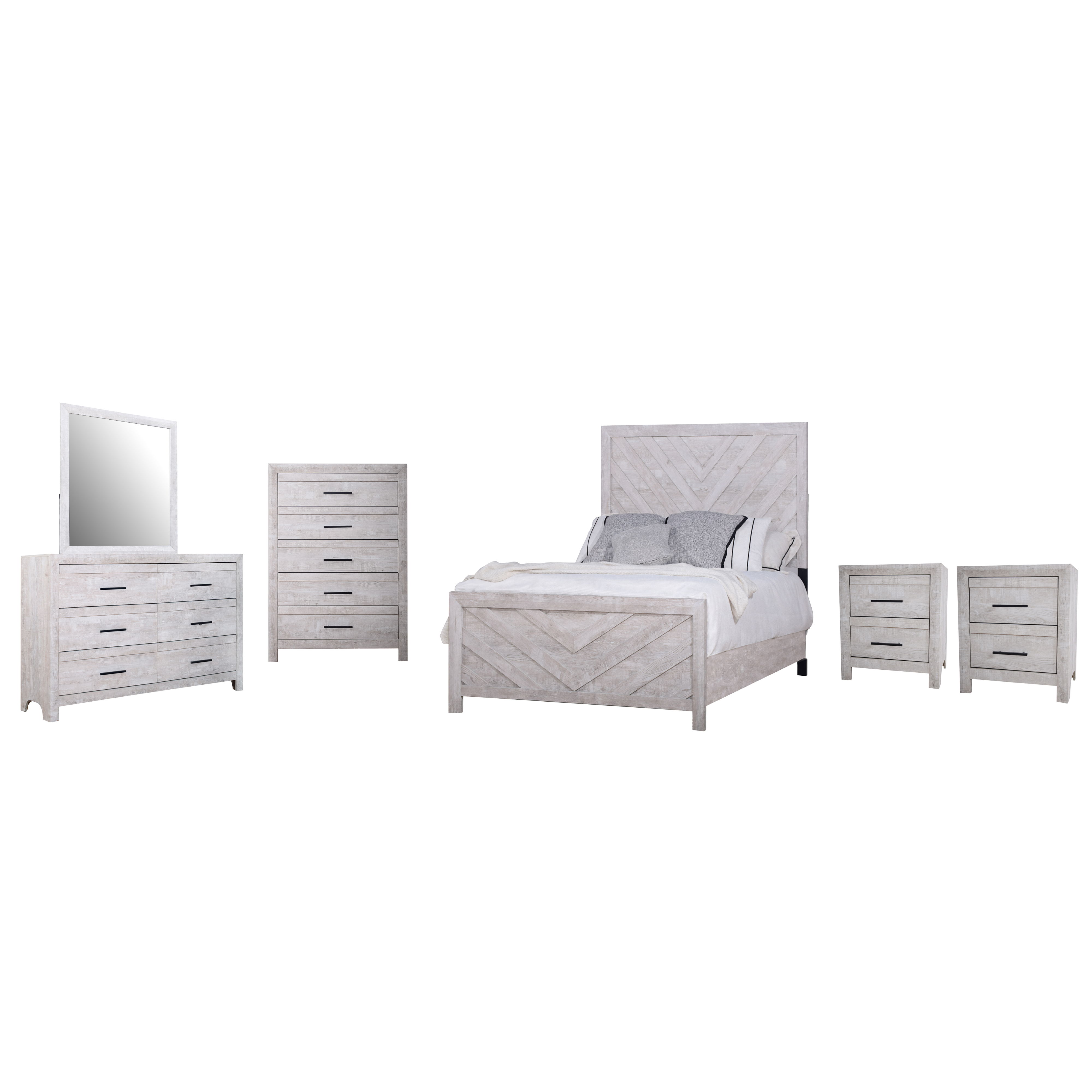 Queen · 6 Pc · Bed & Dresser & Mirror & Chest & 2 Nightstands
