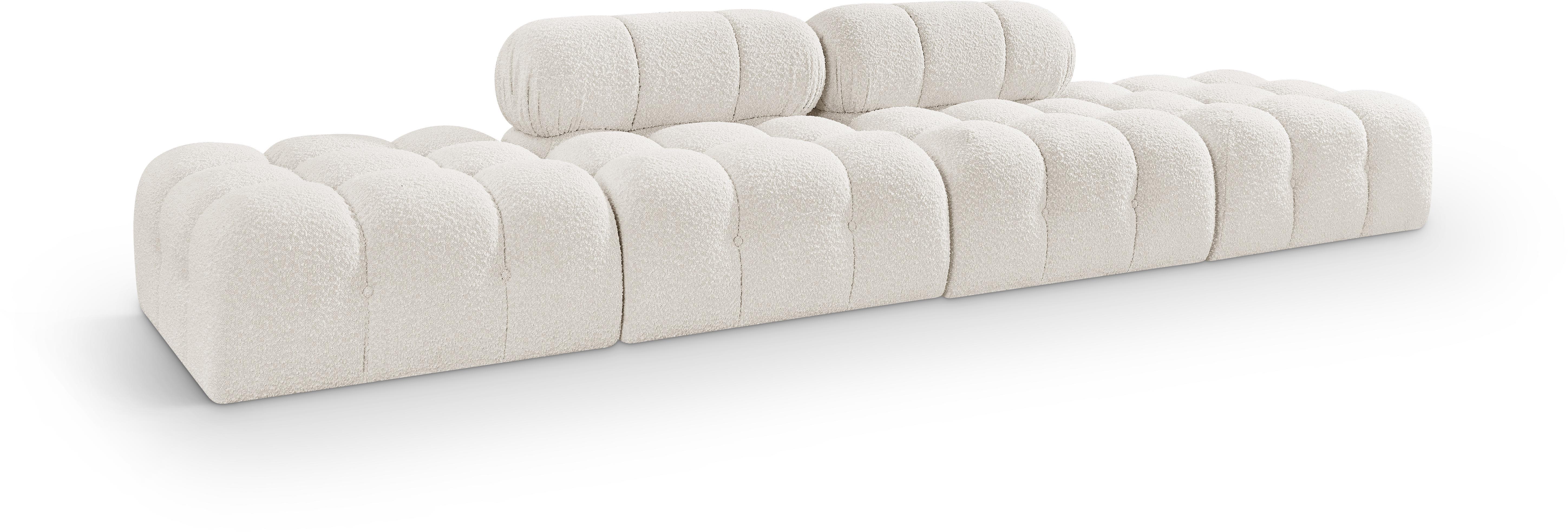 4 Pc · Boucle Fabric 136" Upholstered Modular Sofa