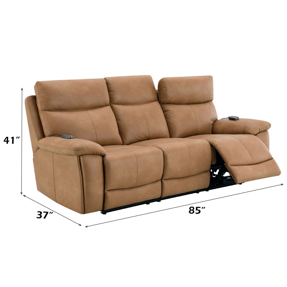 Chavis - Power Motion Sofa With USB & Power Headrest - Brown, light brown, view 8