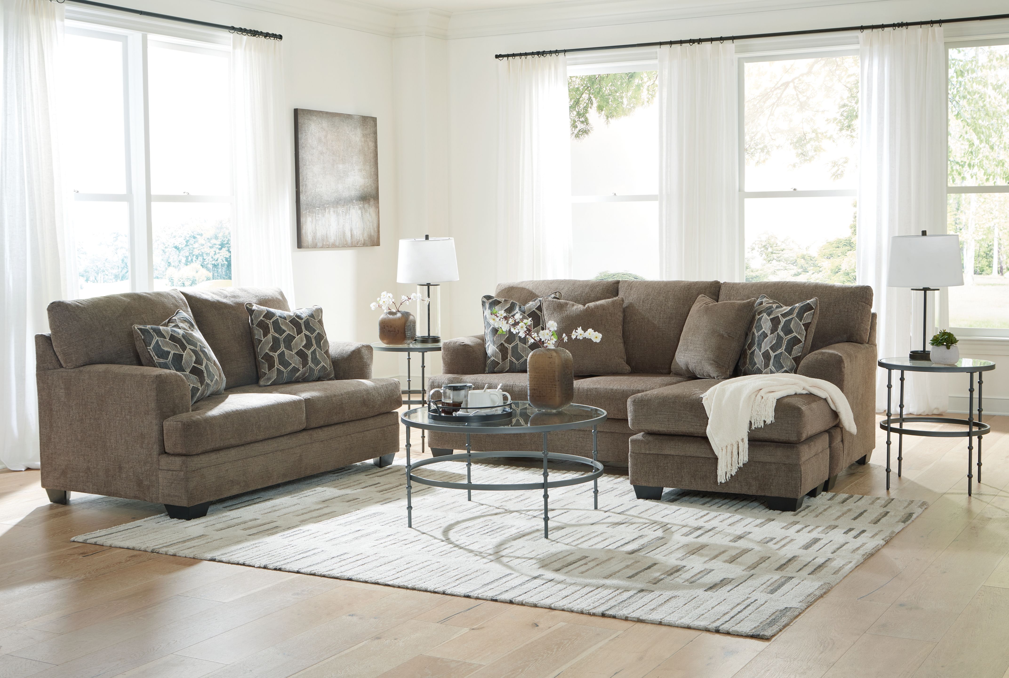 Ashley Stonemeade - Nutmeg - 2 Pc. - Sofa Chaise, Loveseat