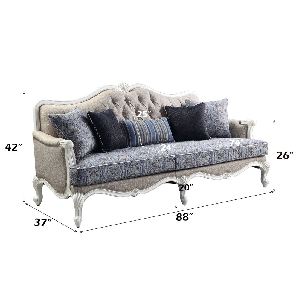 Ciddrenar - Sofa With 5 Pillows - Fabric & White, blue, view 5