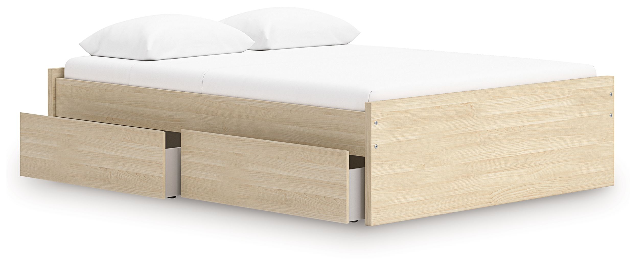 Onita - Queen Platform Bed With 2 Side Storage - Natural