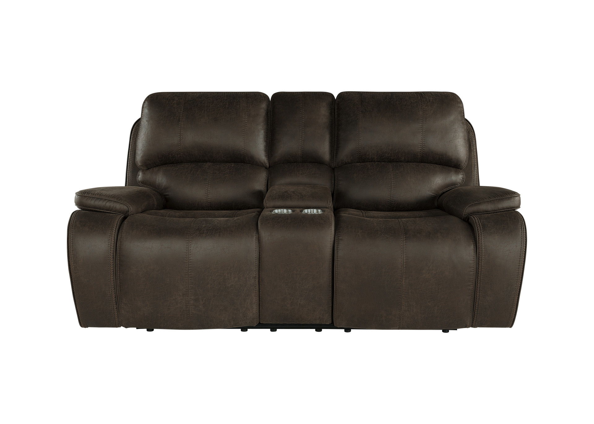 Brookings - Console Loveseat With Dual Recliners - Brown