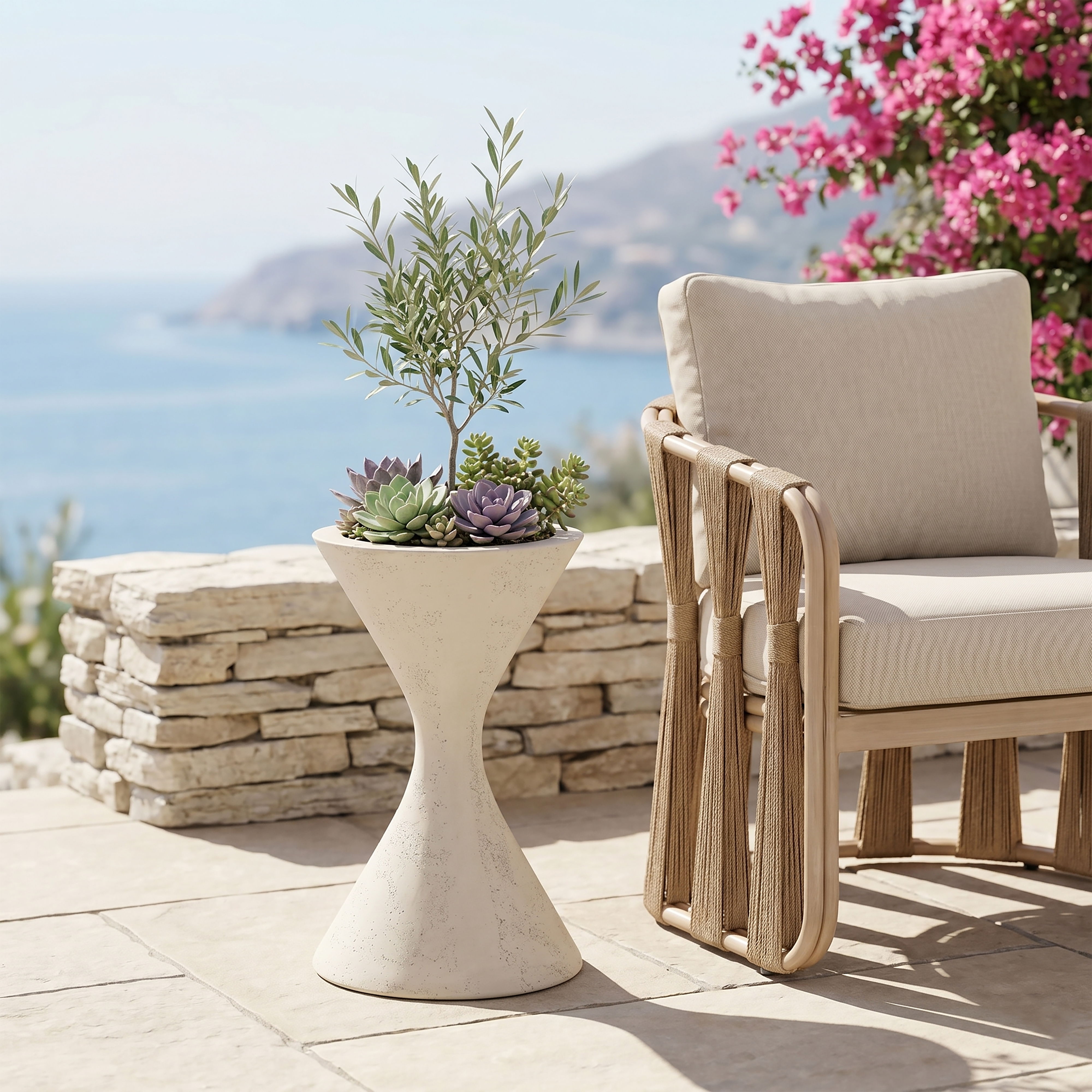 Vessa - 32" Indoor / Outdoor Concrete Planter - Cream