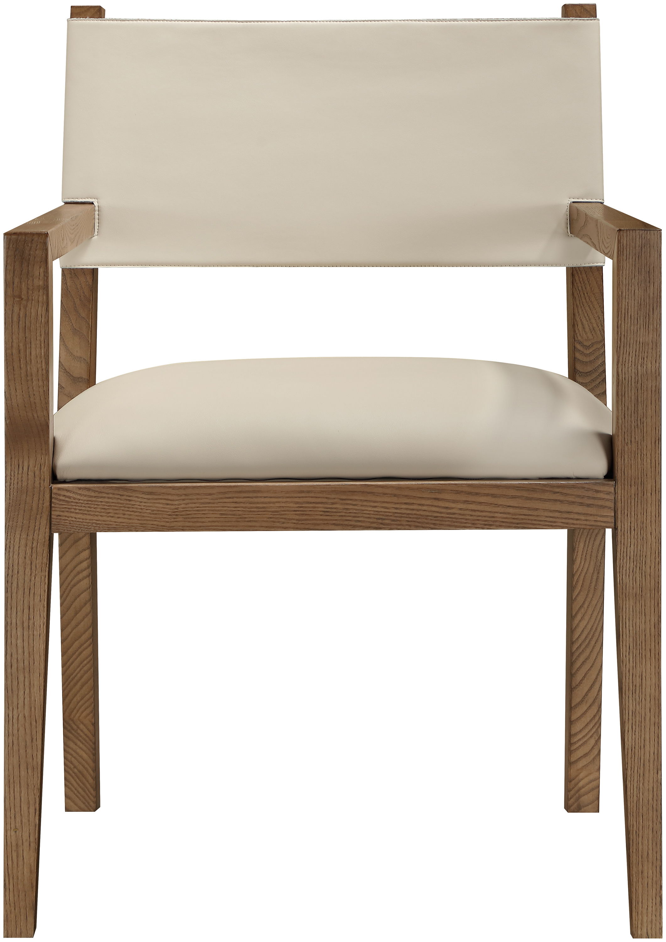 Avon - Vegan Leather Dining Arm Chair - Beige