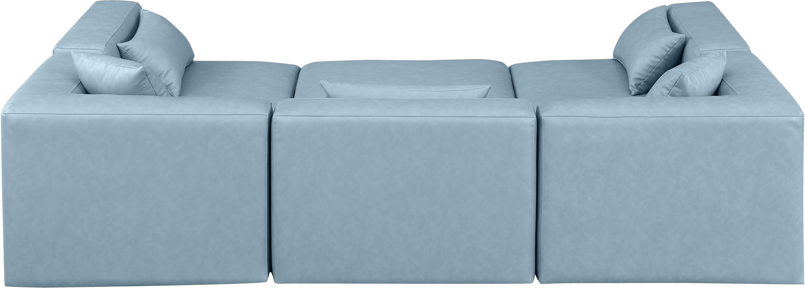 Cube - 6 Piece Modular Sectional - Light Blue
